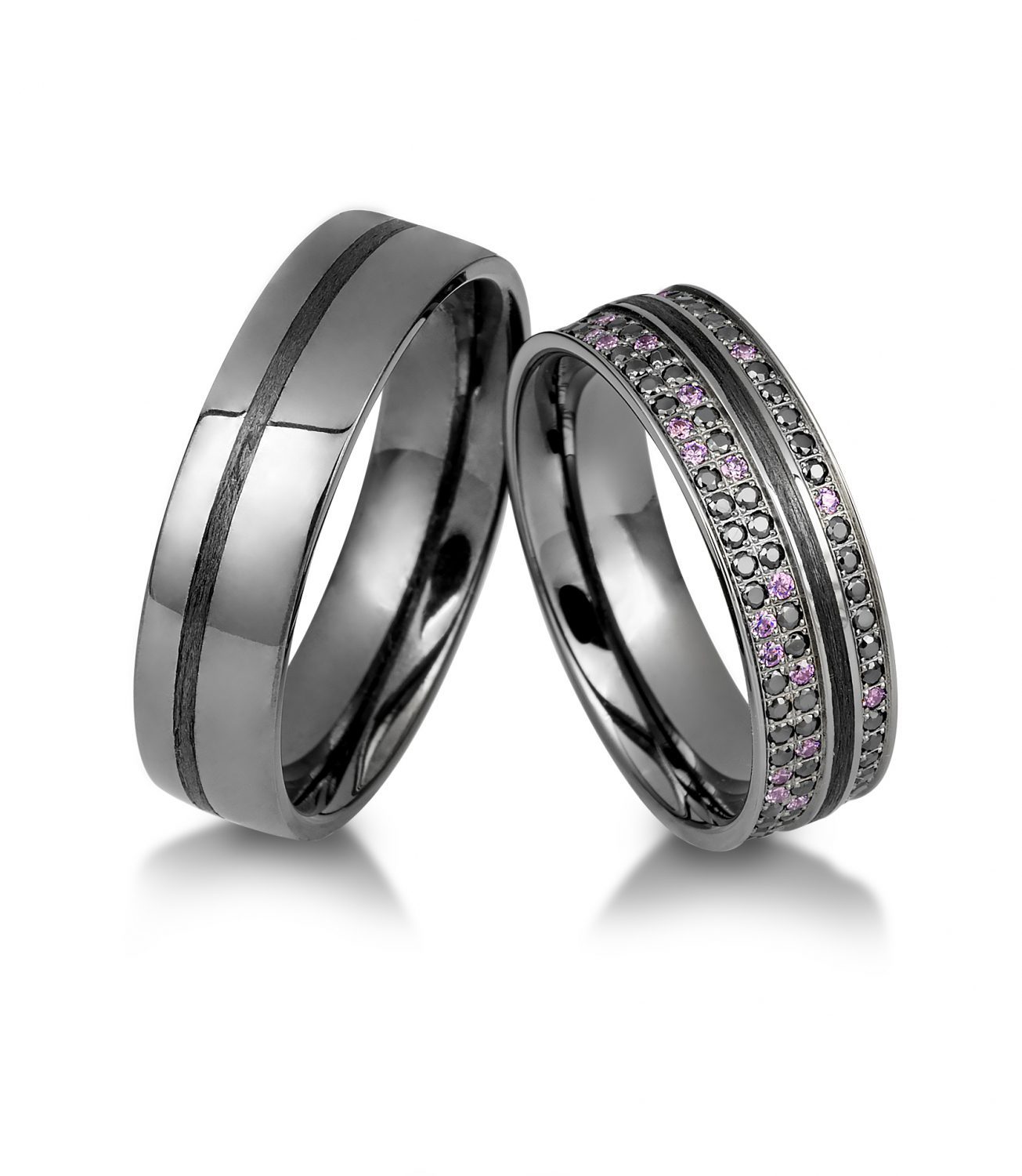 carbon-trauringe-schwarz-liebreiz48_06528 + 48_06527