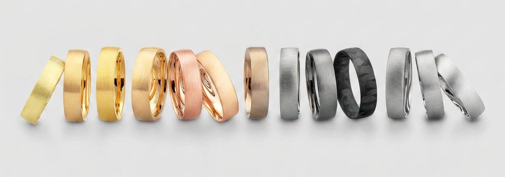 Materialien, Goldlegierungen und Ringstile im Vergleich