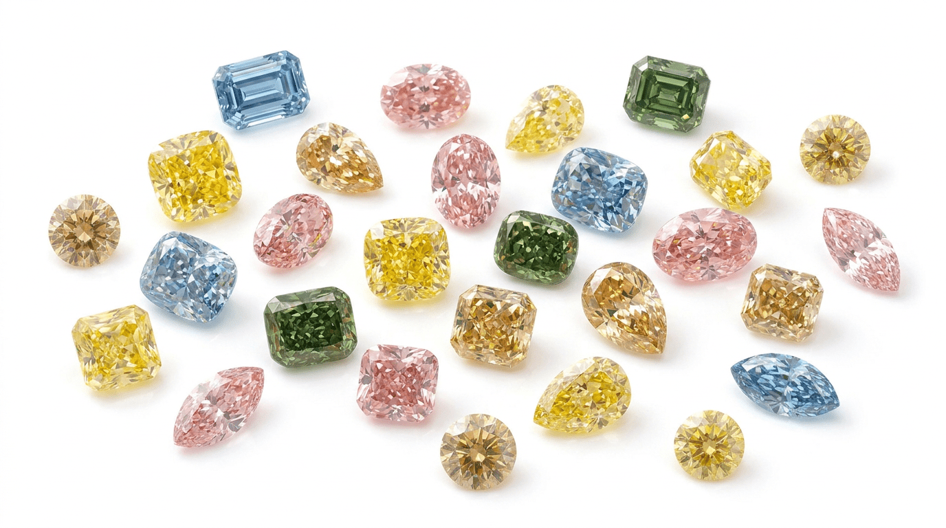 Farbige Diamanten in Yellow, Pink, Blue, Green und Champagne