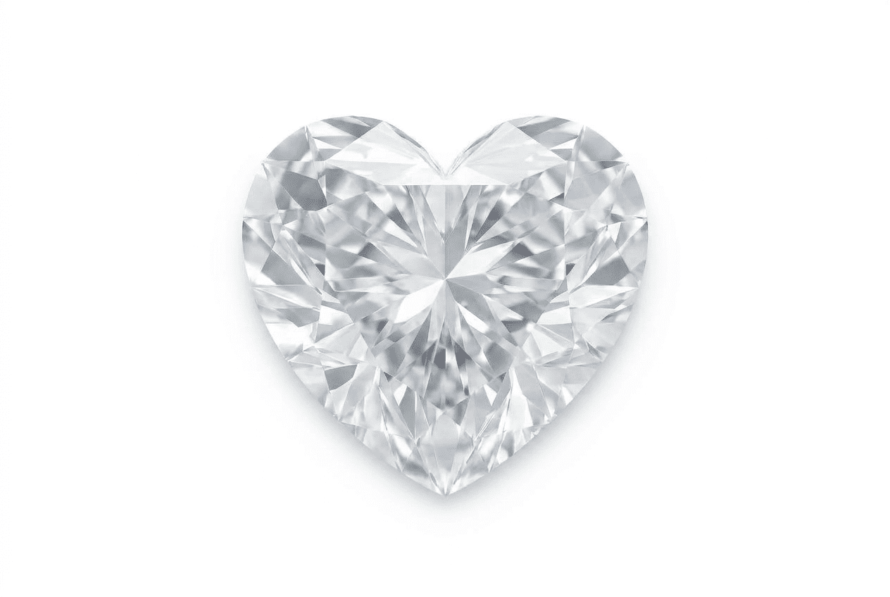 Herzförmiger Diamant in Draufsicht