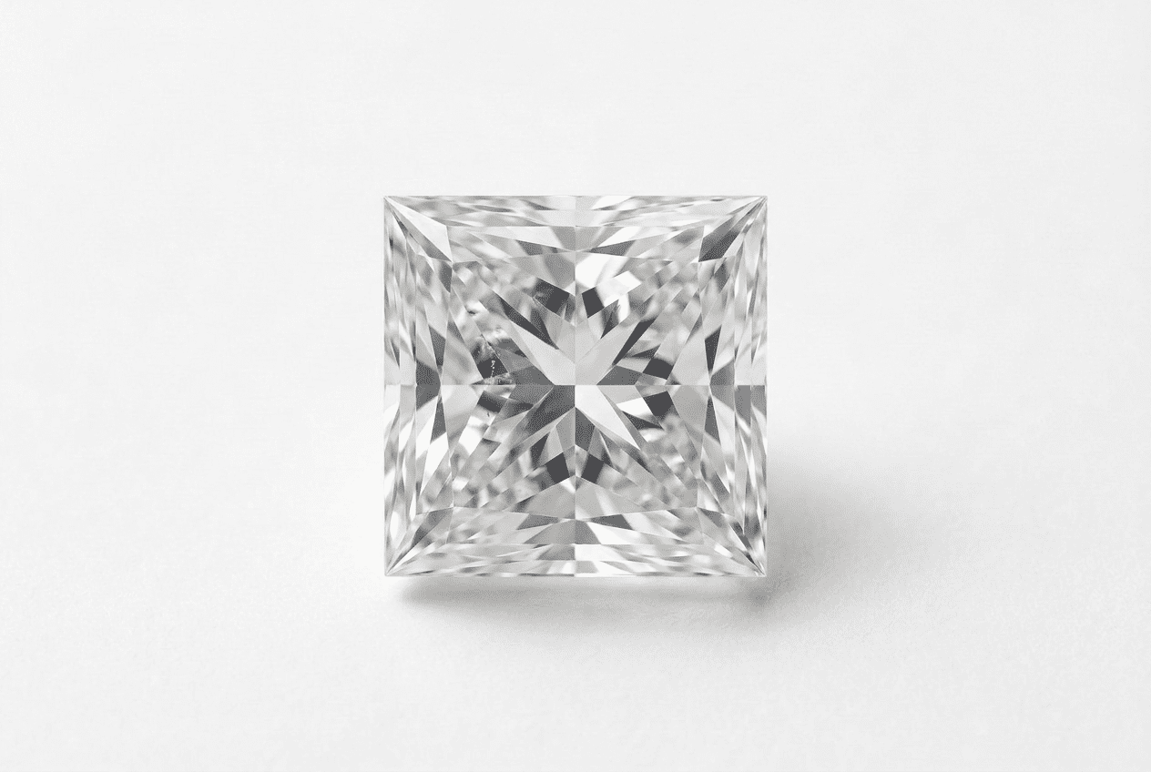 Princess Cut Diamant in Draufsicht
