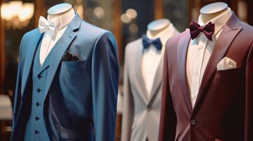 001-Men suits in men's fashion shop, Fashionable men's clothing store.